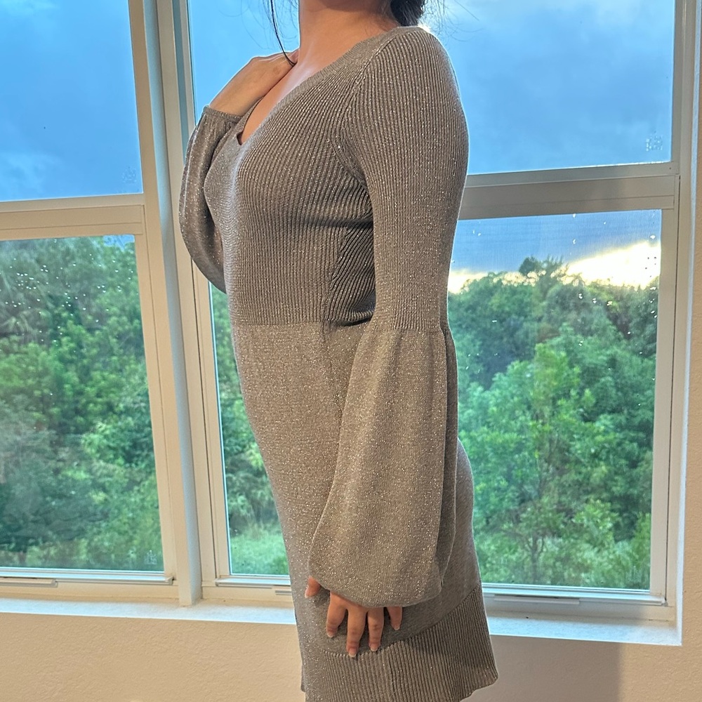 Silver Knit Dress - Picture 2 of 7